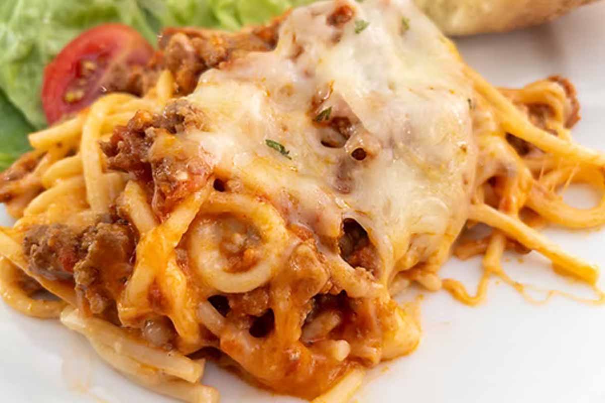 Alfredo baked spaghetti