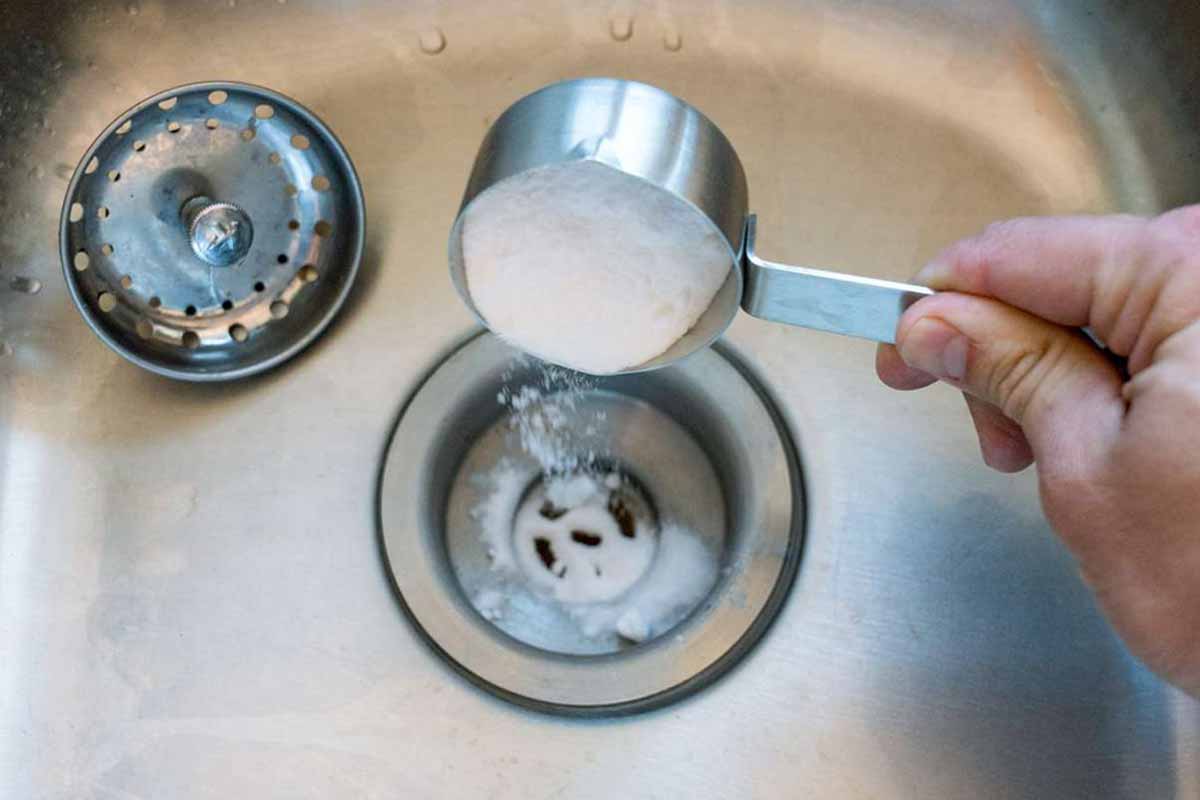 clean kitchen sink drain